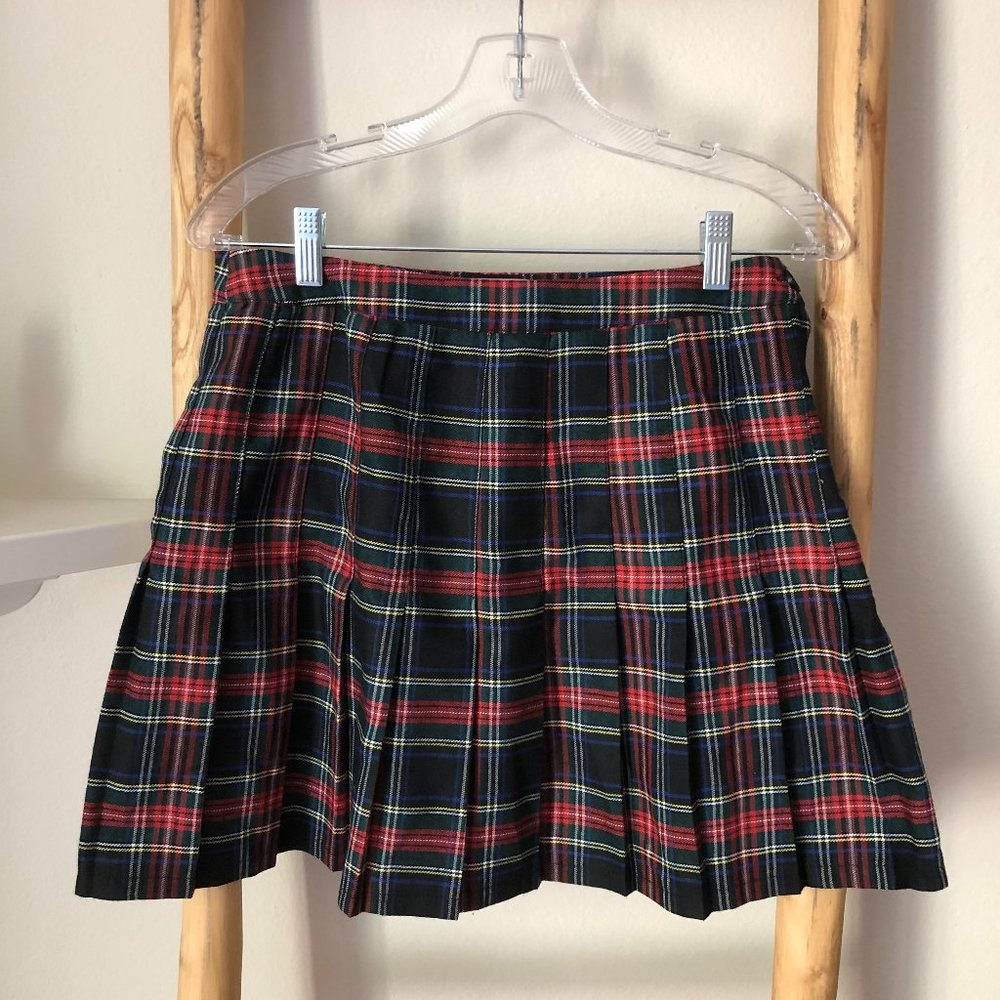 Plaid Pleated Mini Skirt